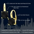 thumbnail image 2 of Gem Stone King 18K Yellow Gold Plated Silver Black Onyx Earrings for Women (4.22 Cttw, Gemstone Birthstone, Cushion Checkerboard 8MM), 2 of 5