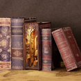 thumbnail image 3 of House Booknook Shelf Insert Bookstore Led Lights Model Puzzles 3D Retro Eternal DIY Wooden Decorations, 3 of 11