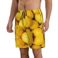 thumbnail image 2 of Kll Ripe Yellow Lemon Men'S Casual Summer Beach Shorts Hawaiian Shorts With Pockets-Medium, 2 of 9