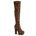 thumbnail image 1 of Unique Bargains Women's Platform Block Heel over Knee Boots, 1 of 8