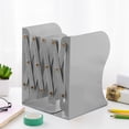 thumbnail image 5 of Bookends Retractable Flexible Large Size Without Sticker Metal Material Office Book Support for Desk Gray, 5 of 5