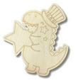 thumbnail image 2 of Unfinished Wood Etched Patriotic Dino Shape 3" / 1/8", 2 of 2