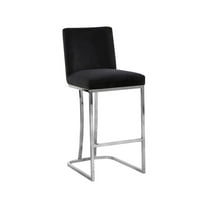 Meridian Furniture Heidi 26"H Velvet Counter Stool in Black