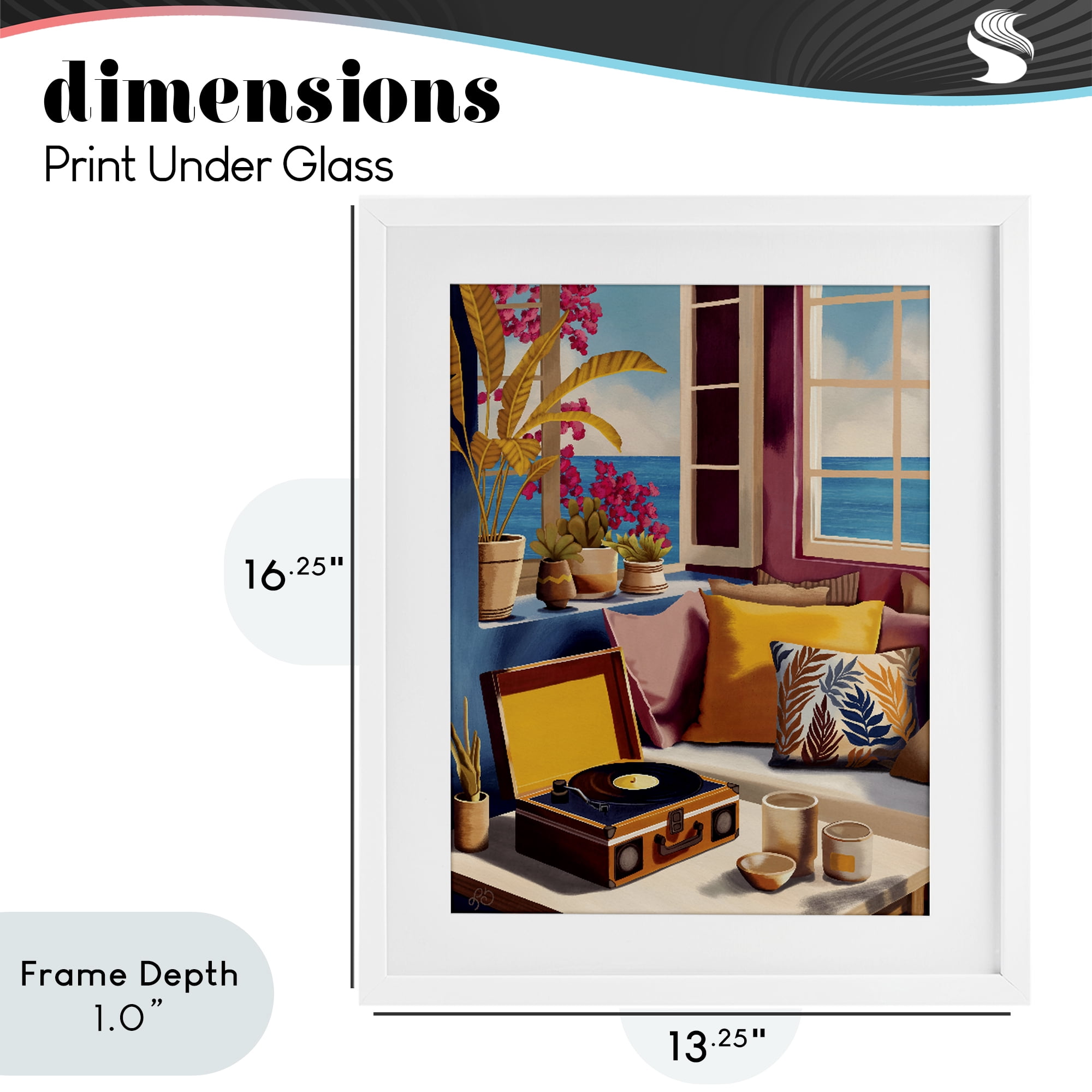 Stupell Industries Boho Vacation By The Sea White Framed Print Under Glass, design by Lisa R Dumm