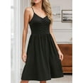 thumbnail image 6 of SANOPY Casual Dresses for Women Sleeveless Cotton Summer Beach Dress A Line Spaghetti Strap Sundresses with Pockets Black L, 6 of 7