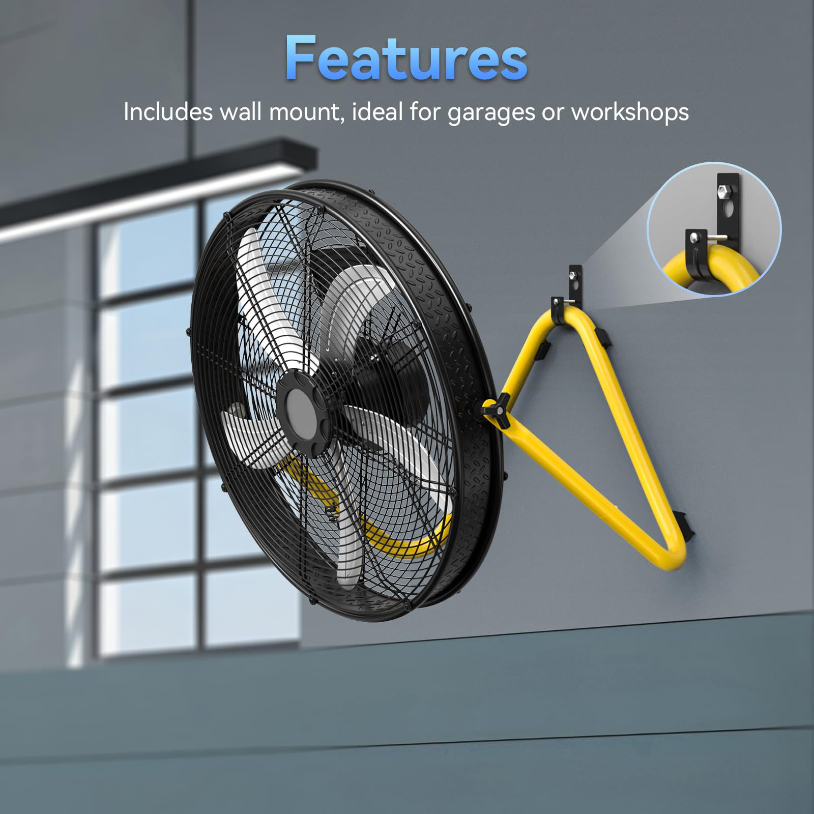 20" Industrial Drum Fans, 3-Speed Professional Outdoor Fan, Without Metal Wheels, for Commercial, Factory and Garage, UL Listed