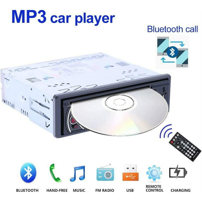 Acheter Podofo 12V lecteur CD 1 Din universel voiture lecteur MP3 Autoradio  Bluetooth FM voiture multimédia CD VCD DVD AUX USB Autoradio