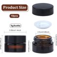 thumbnail image 2 of 1Set 10 Pack Glass Round Jars Dark Amber Cosmetic Glass Jars with White Inner Liners and Black Plastic Lids for Beauty Lotions Creams and More, 2 of 8