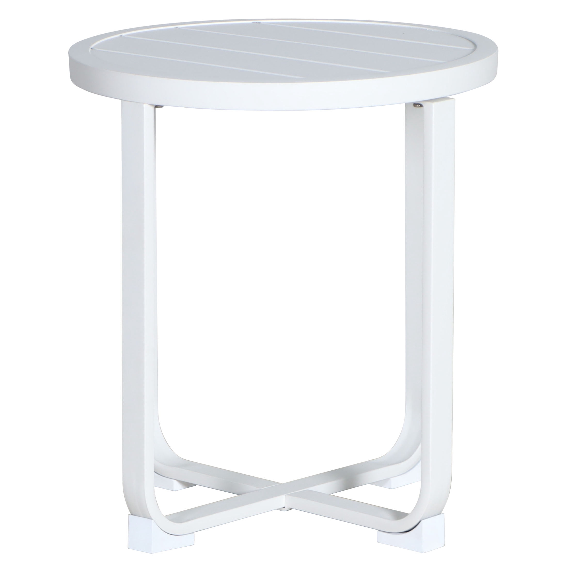 Mainstays Asher Springs Outdoor Steel Side Table- White