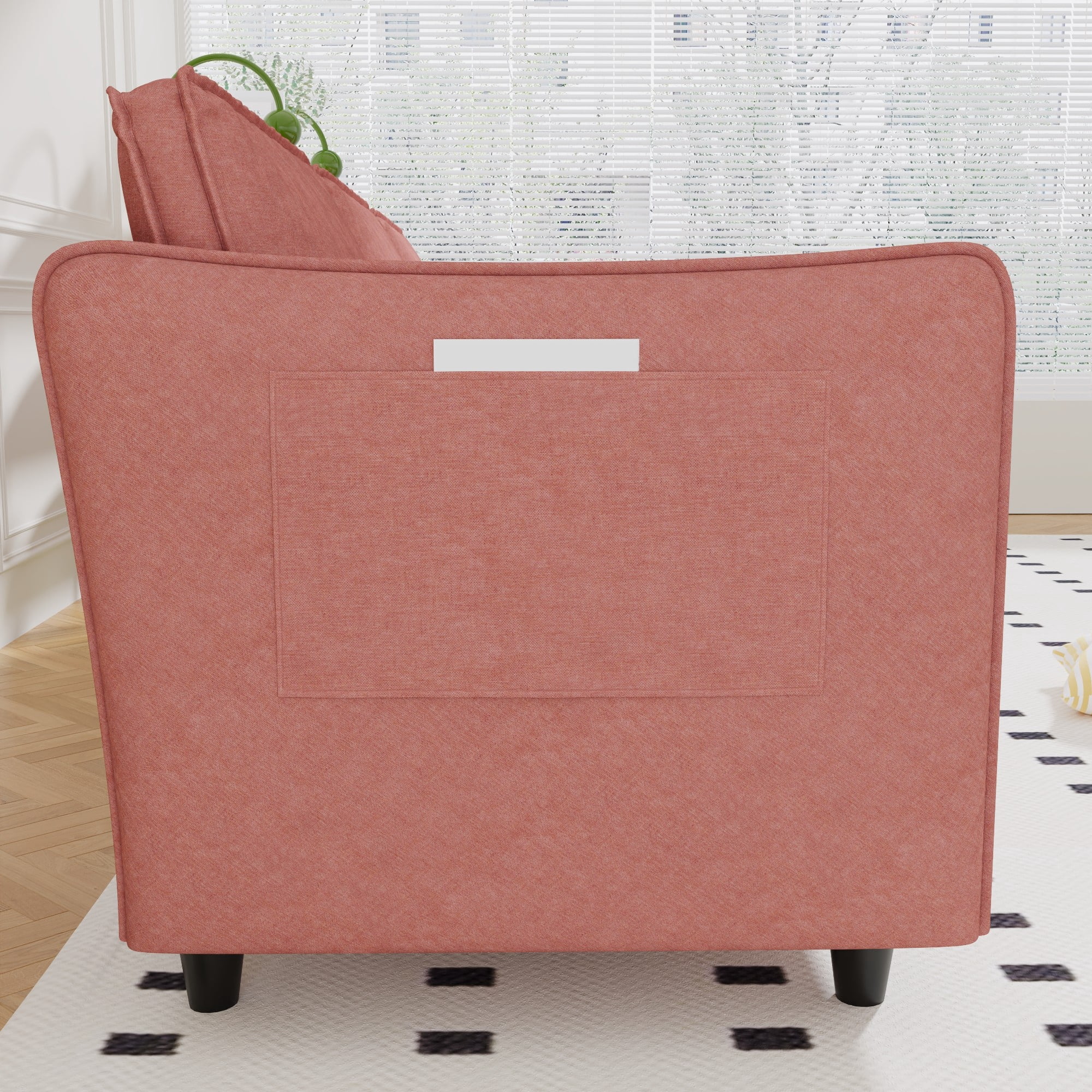 Modern Sofa Couch,74.27'' Loveseat Sofa Mid Century Comfy Couch, 2-Seater Love Seats for Small Spaces, Apartment,Red