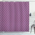 thumbnail image 1 of Stripes Shower Curtain, Triangles Rhombuses and Lines Abstract Geometric Illustration, Fabric Bathroom Set with Hooks, 69W X 75L Inches Long, Violet Blue Dark Coral White, by Ambesonne, 1 of 3