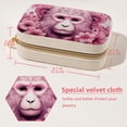 thumbnail image 5 of Pink Monkey Velvet Portable Earring Organizer with Removable Compartment - Gift Jewelry Box/Jewelry Boxes - Jewelry Display, 5 of 7
