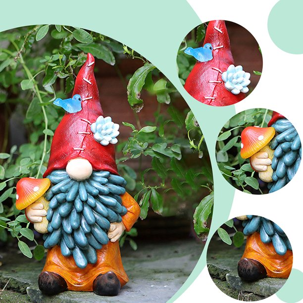Lámpara Escultura enana Lámparas solares Resina Resina enana Artesanía decorativa para el jardín del hogar Ndcxsfigh Para estrenar