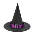 thumbnail image 2 of Sombrero de bruja para Halloween, disfraz de mago, sombrero para fiesta de carnaval, cosplay Cinta morada, 2 of 10