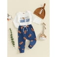 3Pcs Newborn Baby Boy My Fisrt Game Day Outfit Football Letter Romper