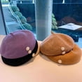 thumbnail image 2 of CoCopeaunt Autumn And Winter Versions Of The 100% Wool Pearl Beret, Vintage Elegant Little Fragrance British Painter Hat, 2 of 6