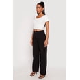 thumbnail image 3 of Women's Waffle Knit Short Sleeve Crop Top, 3 of 4