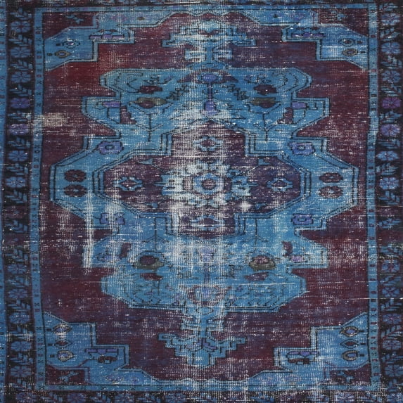 Ahgly Company Indoor Square Traditional Steel Blue Persian Area Rugs, 3' Square