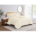 thumbnail image 3 of Truly Soft Pleated Texture 100% Microfiber Polyester Vanilla 3-Piece King Comforter Set, Solid Casual themed, Adult Bedding, OEKO-TEX Certified, 3 of 8