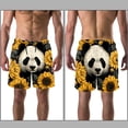 thumbnail image 3 of luoweisi Men's Beach Shorts Quick Dry Swim Trunks with Mesh Lining Panda Sunflower S, 3 of 5