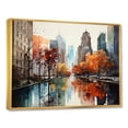 thumbnail image 2 of Designart "Autumn Breeze in New York City I" Cityscapes Framed Wall Art - Industrial Grey New York Hallway Framed Wall Art Decor, 2 of 6