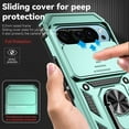 thumbnail image 5 of Case for Google 9 with Camera Lens Sliding Cover, Heavy Duty Rugged Ring Holder Stand Case, Military Grade Drop Resistant Protection Magnetic Car Mount Shockproof Case for Google 9, Darkgreen, 5 of 10