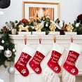 thumbnail image 3 of 19-inch Christmas Stockings Embroidered Dog Paw Snowflakes Xmas Plush Stockings Pet Christmas Stocking Christmas Hanging Ornaments Decorations for Holiday Festive, 3 of 6
