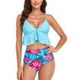 thumbnail image 4 of Bikini estampado ANGGREK Cintura Alta con Cuello en V Lavable a máquina Para mujer, 4 of 6
