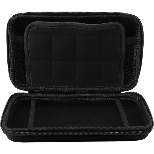 ZOUSSIQI Coque Rigide pour Console de Jeu, Portable avec 8 Emplacements, Poche Intérieure, Étui de Protection Résistant à l'Eau pour Nouveaux 3DS TG, pour Nouveaux 3DS TG, pour Nouveaux 2DS TG (Noir) CA919-44447