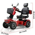 thumbnail image 3 of QEEKA Mobility Scooter,4 Wheels Mobility Scooter for Adults Seniors, Electric Folding Wheelchair Device for Travel,3-Speed Travel Long,Red, 3 of 13