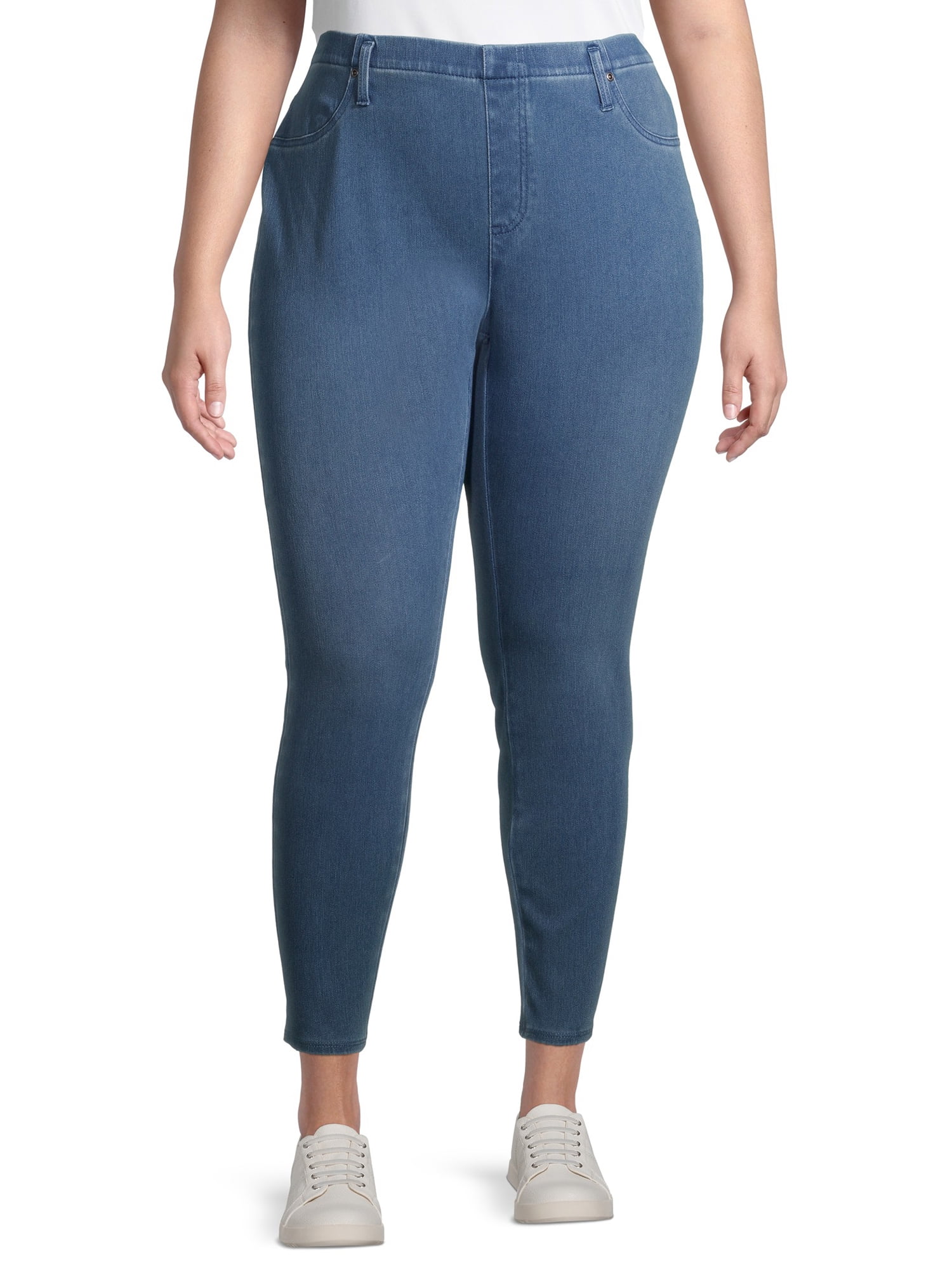 plus size distressed black jeggings