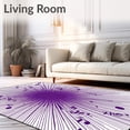 thumbnail image 2 of ODIKA 2'x3' Machine Washable Non-Slip Area Rug, Musical Symphony Notes Flowing Melody High Traffic Rug with Pad, Purple, 553617, 2 of 8