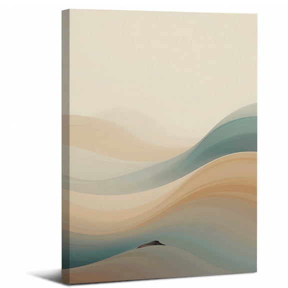 Abstract Mountain Canvas Wall Art Framed,Minimalist Nature Scenery Artwork Landscape canvas print for bathroom bedroom or living room decor,8x12in