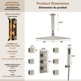 thumbnail image 2 of Boyel Living 12 inch Ceiling Mount Shower Head LED Light 3 Function Thermostatic Shower System with 6 Body Jets ,Brushed Nickel, 2 of 8