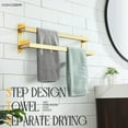 thumbnail image 6 of KOKOSIRI Bath Towel Bars Bathroom 2-Tiers Ladder Brushed Gold Towel Rails 24 Inches Towel Holders Wall Mounted Towels Shelves Rack Stainless Steel, B5008BG-L24, 6 of 9