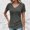 Gray, variant on SEMPAI Women's Casual V-Neck Short Sleeve Button T-Shirt with Side Ruffle Summer Party