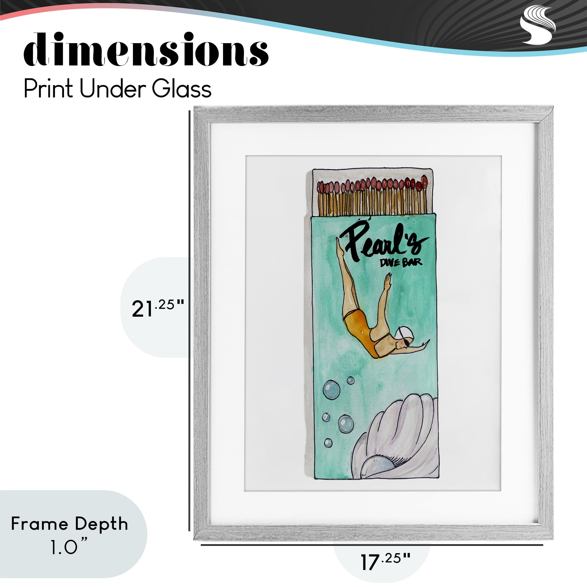 Stupell Industries Pearl Dive Matchbox Gray Framed Print Under Glass, design by Nola James