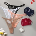thumbnail image 2 of Tanga transparente de encaje Sexy para mujer, ropa interior de cintura baja, pantalones en T, lencería, corazón, transparente, calzoncillos de malla, 2 of 5