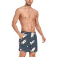 thumbnail image 4 of FORMRS Mens Swim Trunks Mesh Liner Quick Dry Casual Beach Board Shorts with Pockets, Sizes S-2XL, Rocket Pattern, 4 of 9