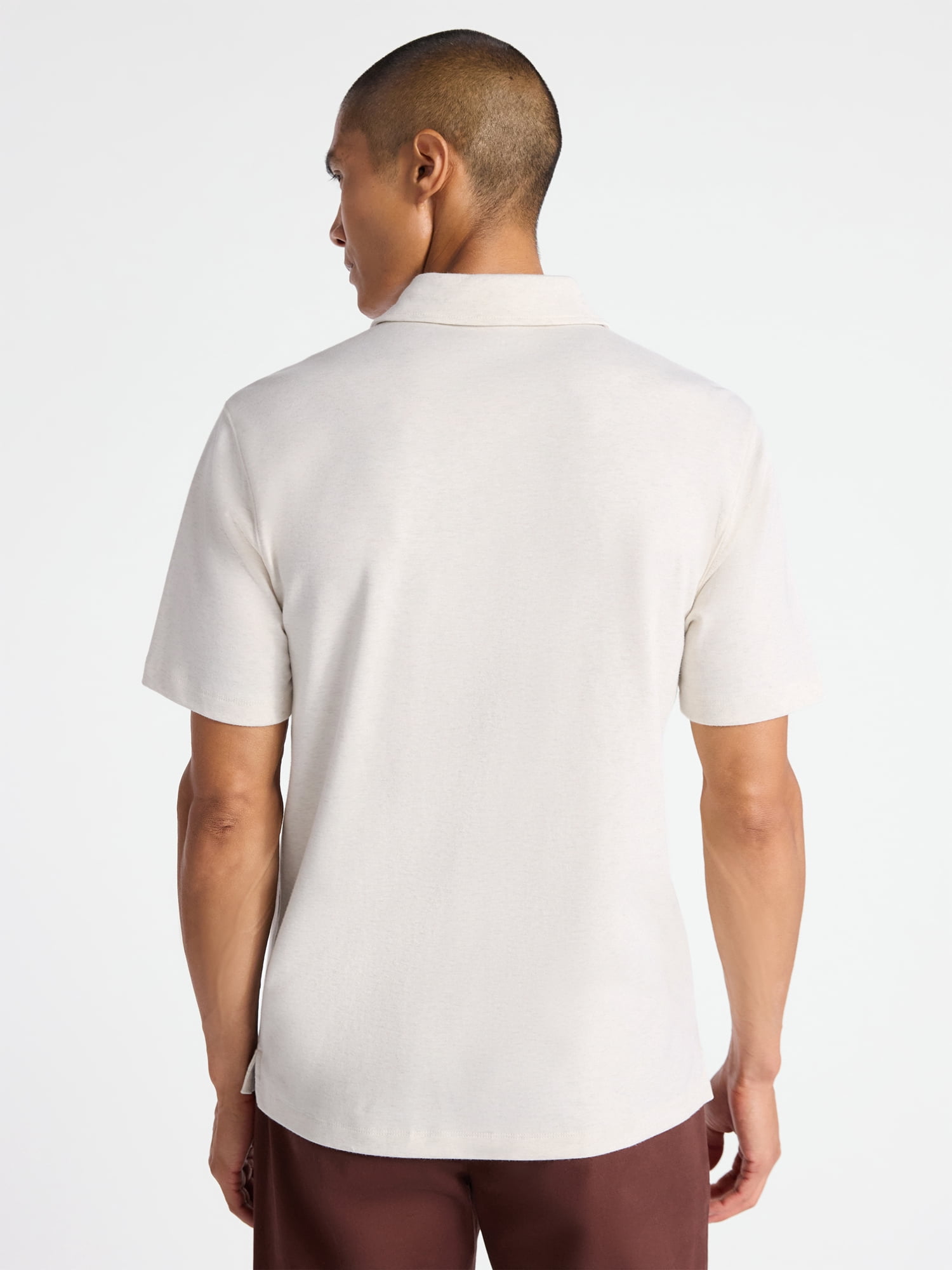 Free Assembly Mens Cotton Polo Shirt with Short Sleeves, Sizes XS-3XL