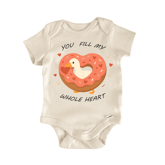 Valentines Day Goose Donut Fill - Baby Bodysuit