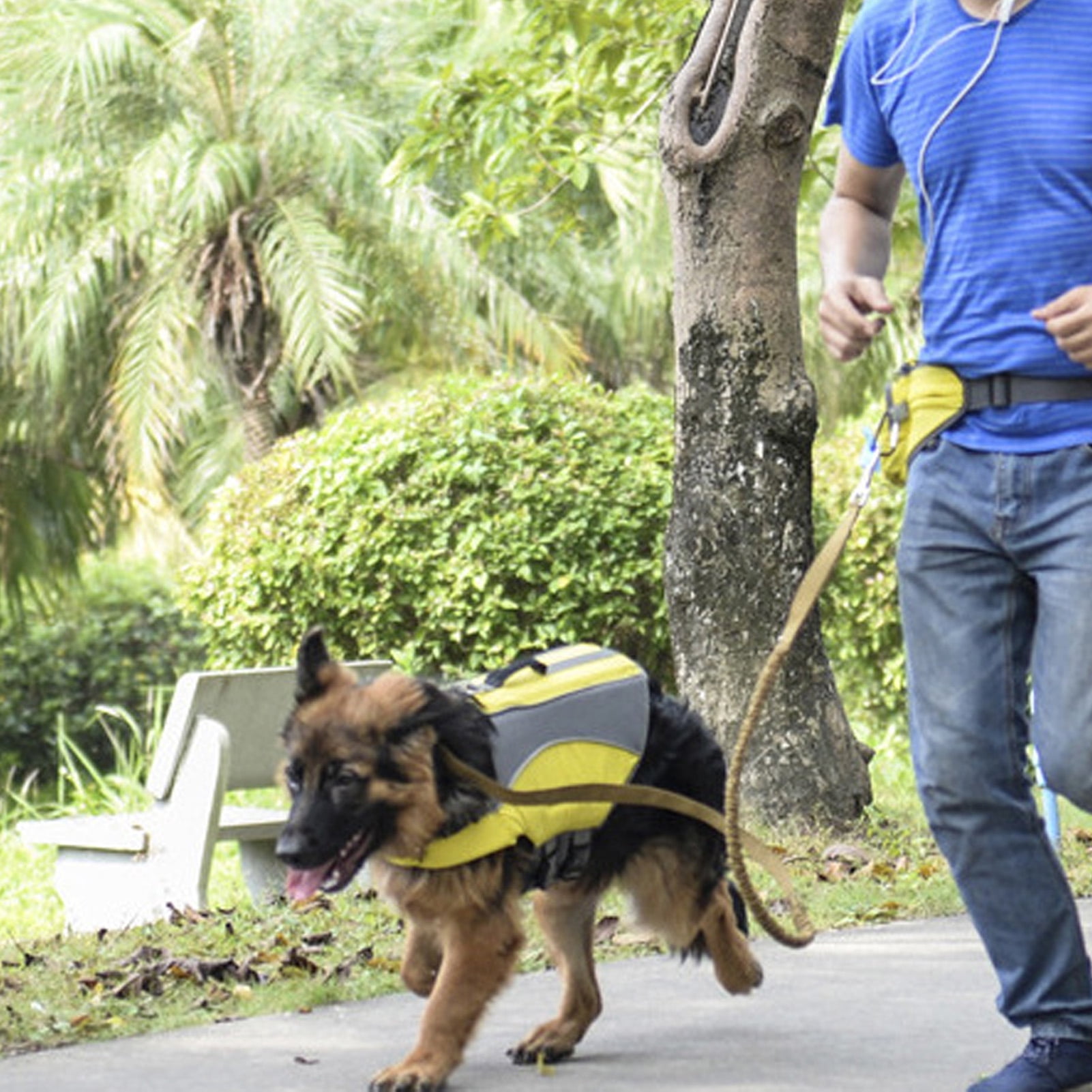 LAZIOEGR Dog Fanny Pack Large Space Multifunctional Dog Treat Training Pouch Walking Bag for Shopping Outings Sports Premium Oxford Cloth Yellow Size (9.06 inches / 23 cm)