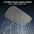 thumbnail image 3 of Ophanie 12 Inch Coverage High Pressure Rain Shower Head Combo with Extension Arm - Wide Rainfall & 5 Modes Handheld Showerhead, Dual Anti-Clog Nozzles for Ultimate Shower Experience, Brushed Nicke, 3 of 10