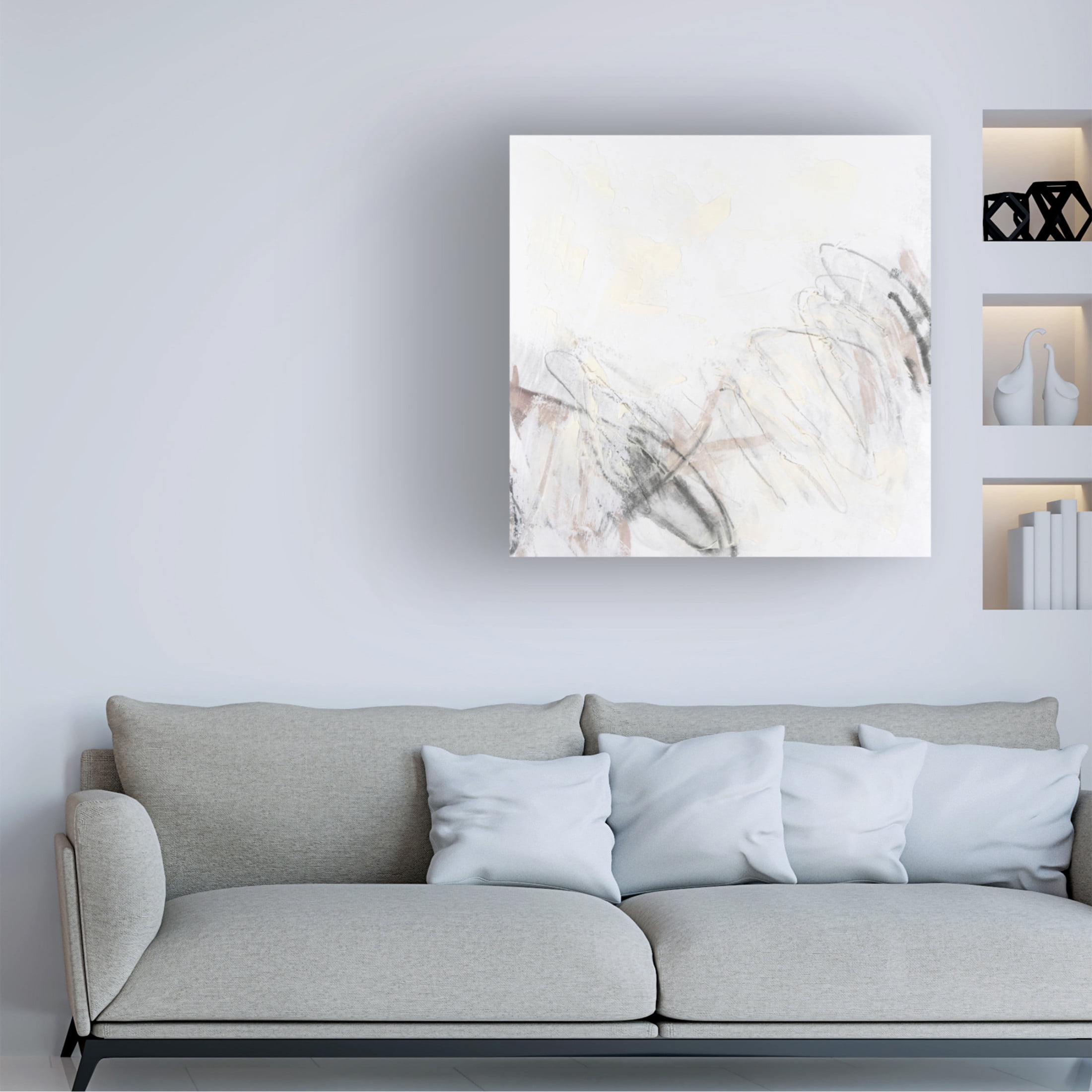 Trademark Fine Art June Erica Vess  Neutral Scribe IV Canvas Wall Art