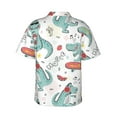 thumbnail image 3 of Easygdp Music Lover Dinosaur Men's Hawaiian Shirts Print Lapel Short Sleeve for Beach, vacation, party, casual occasions - Large, 3 of 9