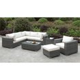 thumbnail image 3 of Furniture of America Arthur Contemporary Rattan Small Patio Ottoman in Gray, 3 of 6