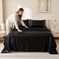 thumbnail image 5 of Unique Bargains Microfiber Gauze Bed Sheet Flat Sheet Bedding Black 66"x88", 5 of 5