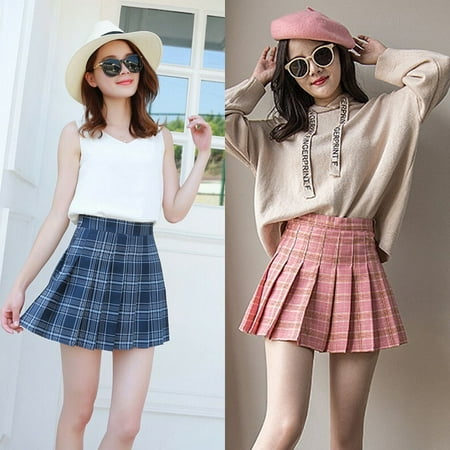 Fashion Mini Pleated Skirt Casual Loose Plaid Skirt 2019 New Korean ...
