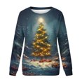 thumbnail image 4 of lcziwo Offres Prime Chandails en Molleton de Noël Col Rond pour Femmes, T-Shirts de Noël pour Femmes 2024 Imprimé Arbre de Noël Scintillant Chandails en Molleton Col Rond Chandail Tunique Rouge,m, 4 of 4