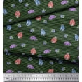 thumbnail image 2 of Soimoi Green Cotton Duck Fabric Insect Print Fabric by The Yard 56 Inch Wide, 2 of 3